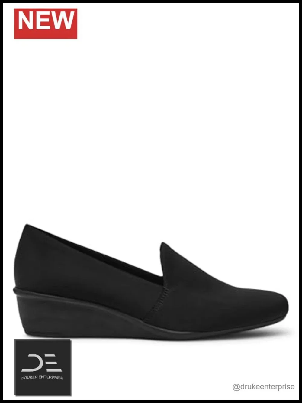 Anne Klein Wendell Wedge Pump, Closed Toe Slip-On PU Leather Office Heel